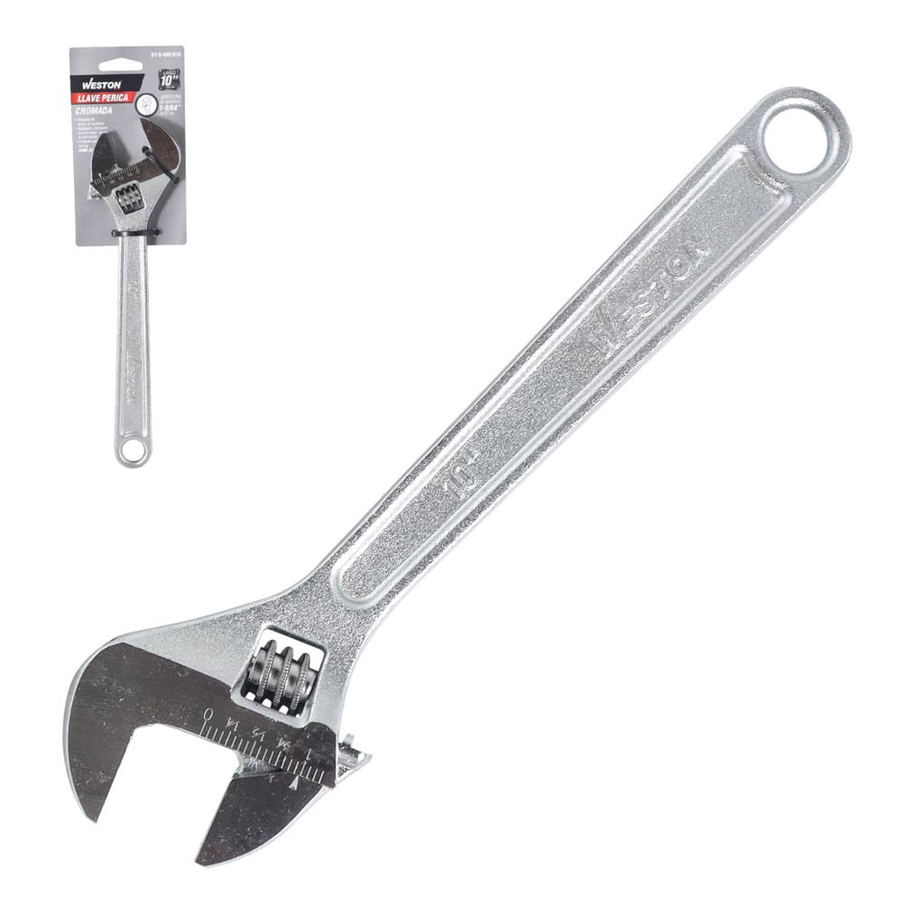 LLAVE PERICA CROMADS 10" LLAVE PERICA CROMADS 10" (Caja c/6 pzs - Precio x Pieza)