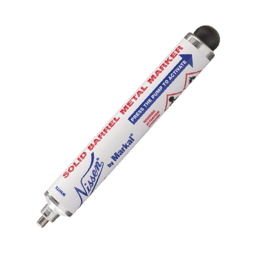 MARCADOR NISSEN SOLID BARREL BLANCO (CAJA C/12 PZAS - PRECIO X PIEZA)