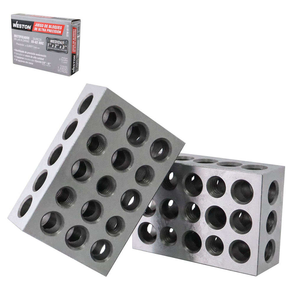 BLOQUES D/ULTRAPRECISION RECTIFICADOS 1-2-3 JGO 2 PIEZAS **JUEGO 2 PZS**