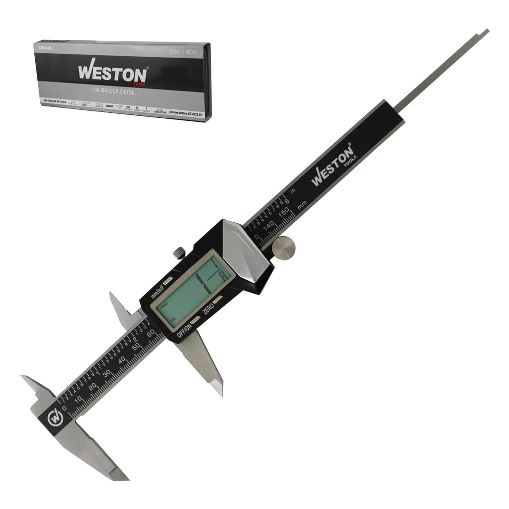 CALIBRADOR DIGITAL ACERO INOX. CARCASA METALICA 6"