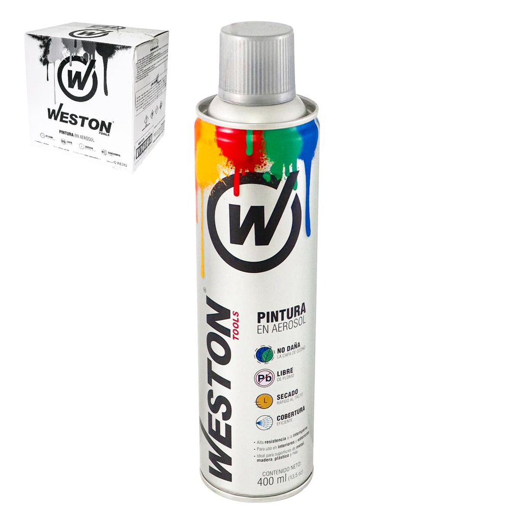 PINTURA AEROSOL PLATA METALICO 400ml           