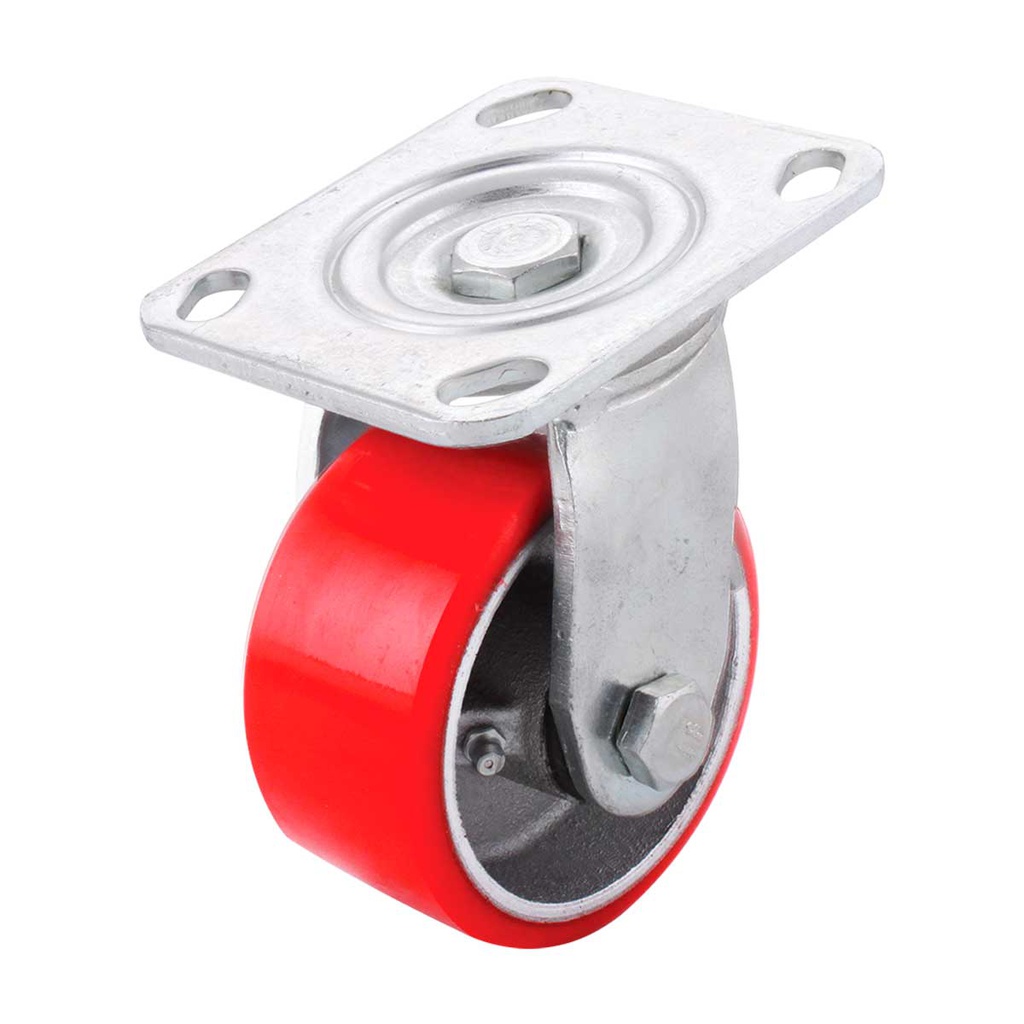 RODAJA FIERRO VACIADO C/PU GIRA. ROJA 4X2"