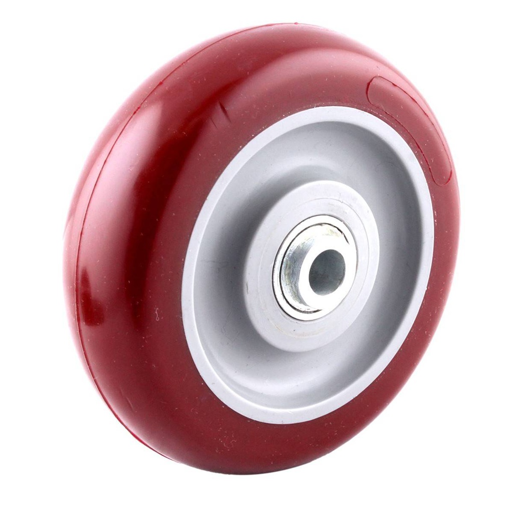 RUEDA MARRON PU 5X1-1/4" C/BALERO