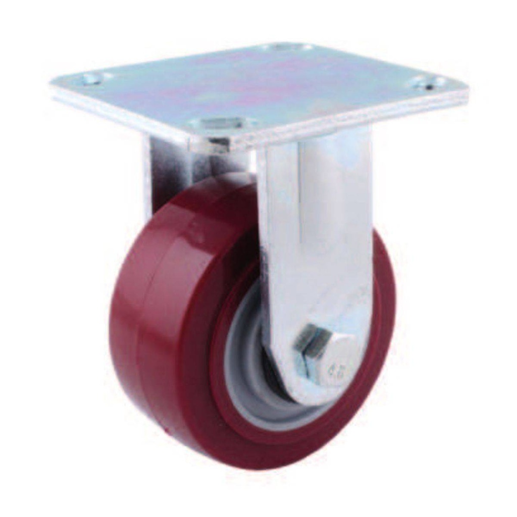 RODAJA MARRON PU FIJA 6X2"