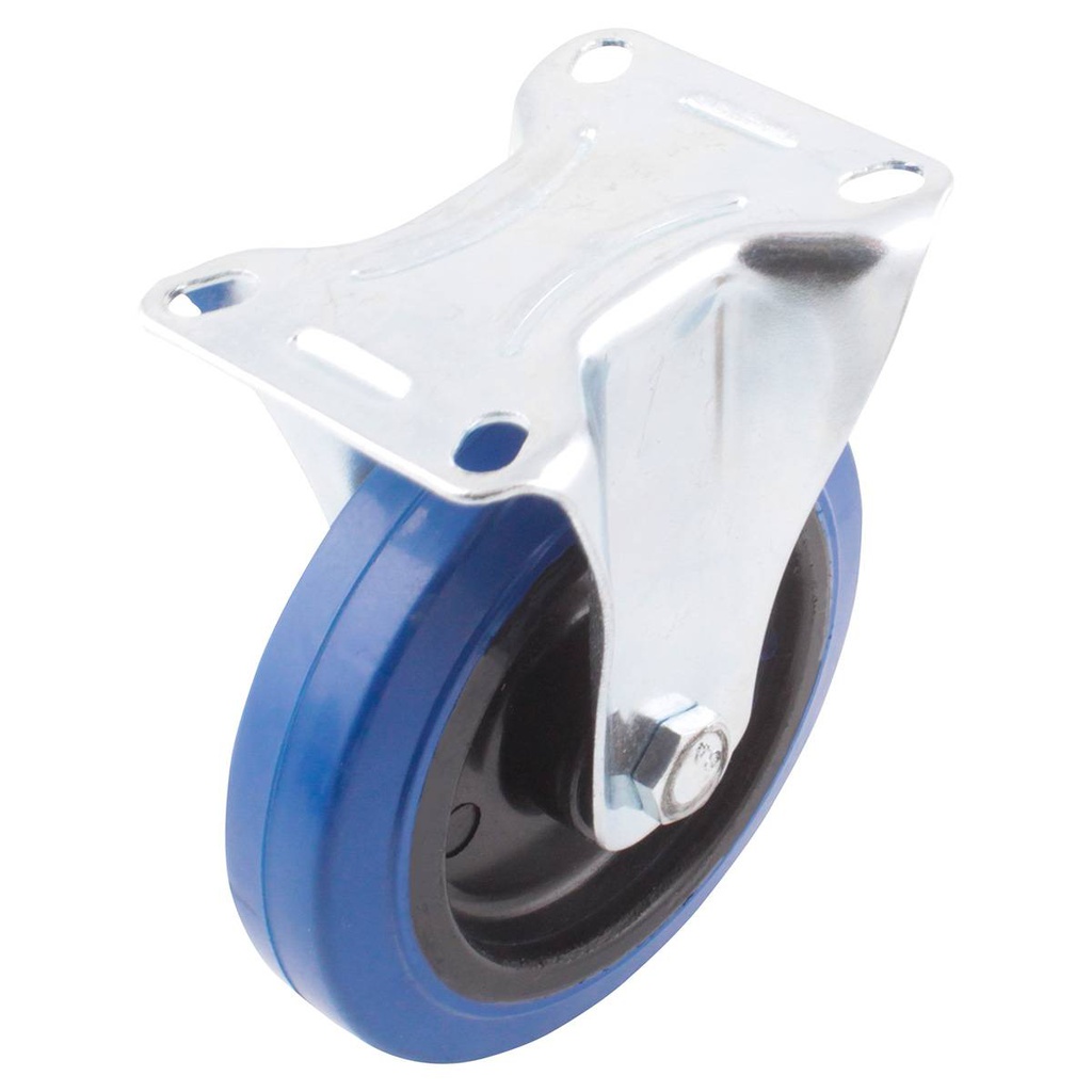 RODAJA FIJA DE GOMA AZUL 5"