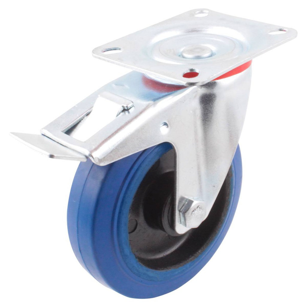 RODAJA GIRA. C/FRENO DE GOMA AZUL 4"