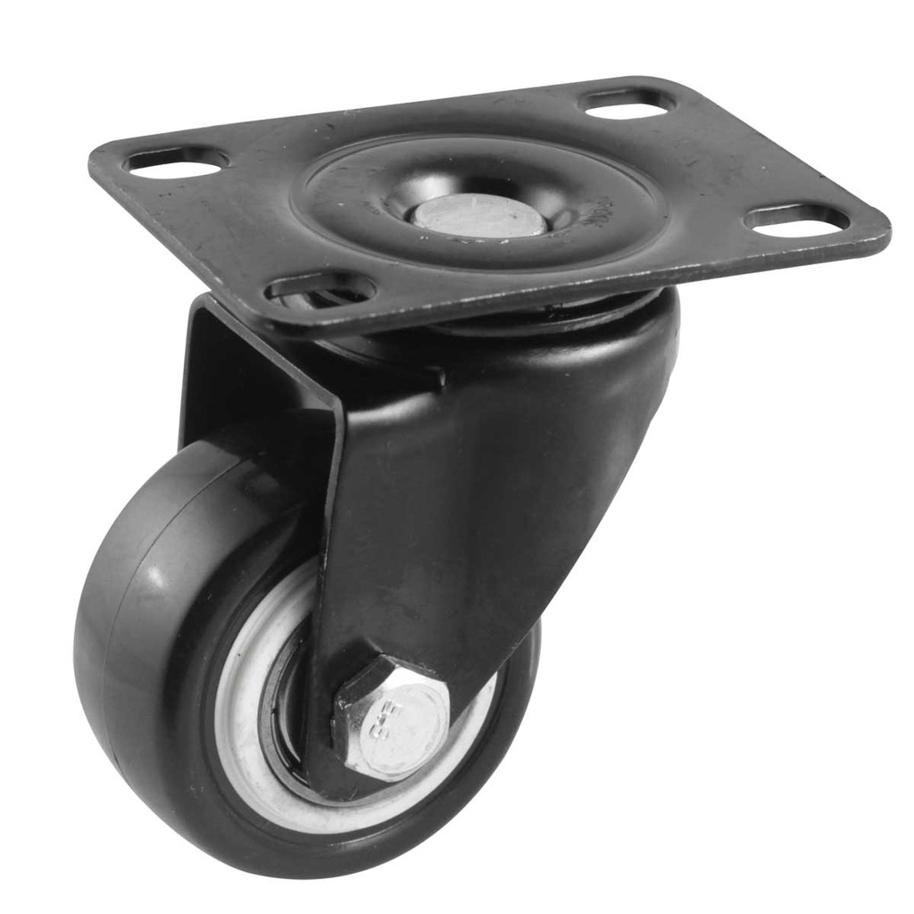 RODAJA NEGRA PU C/BALERO GIRA. 2'' (50X26MM)