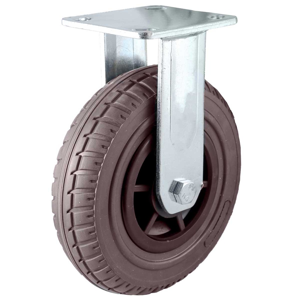 RODAJA DE HULE CAFE USO RUDO FIJA 8" (200X50MM)