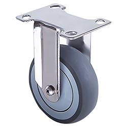RODAJA TPR HORQUILLA DE A. INOX. USO LIGERO FIJA 2'' x 7/8''