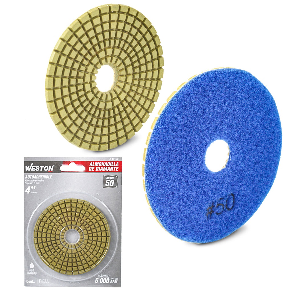 ALMOHADILLA DE DIAMANTE PARA PULIDO 4'' G50