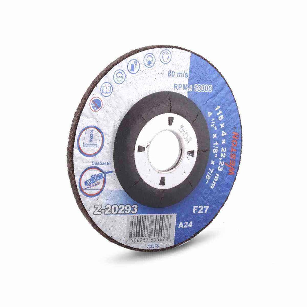 DISCO D/CORTE Y DESBASTE P/INOX. 7" x 5/32"(4) x 7/8" F42/F27 (Emp. c/5 Pzas - Precio x Pza)