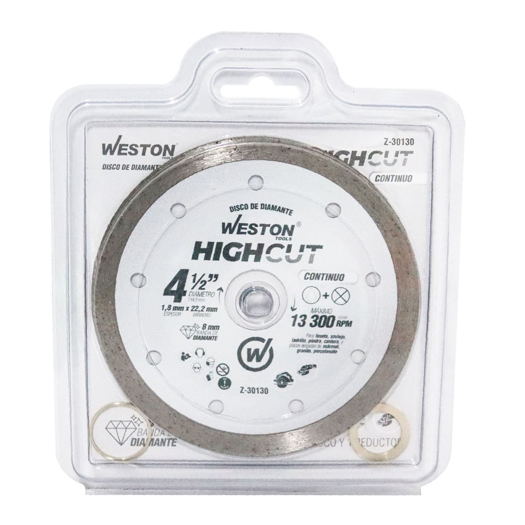 DISCO DE DIAMANTE RIN CONTINUO 4-1/2" HIGHCUT
