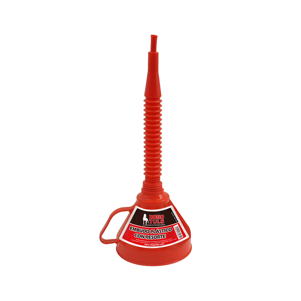 EMBUDO PLASTICO CON RESORTE ROJO