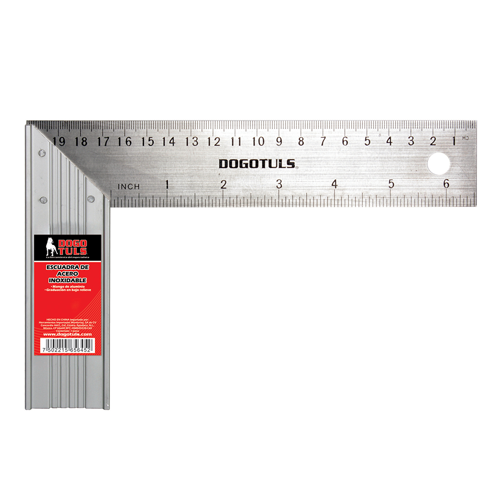 ESCUADRA CARPINTERO 10" ACERO INOX DOGO