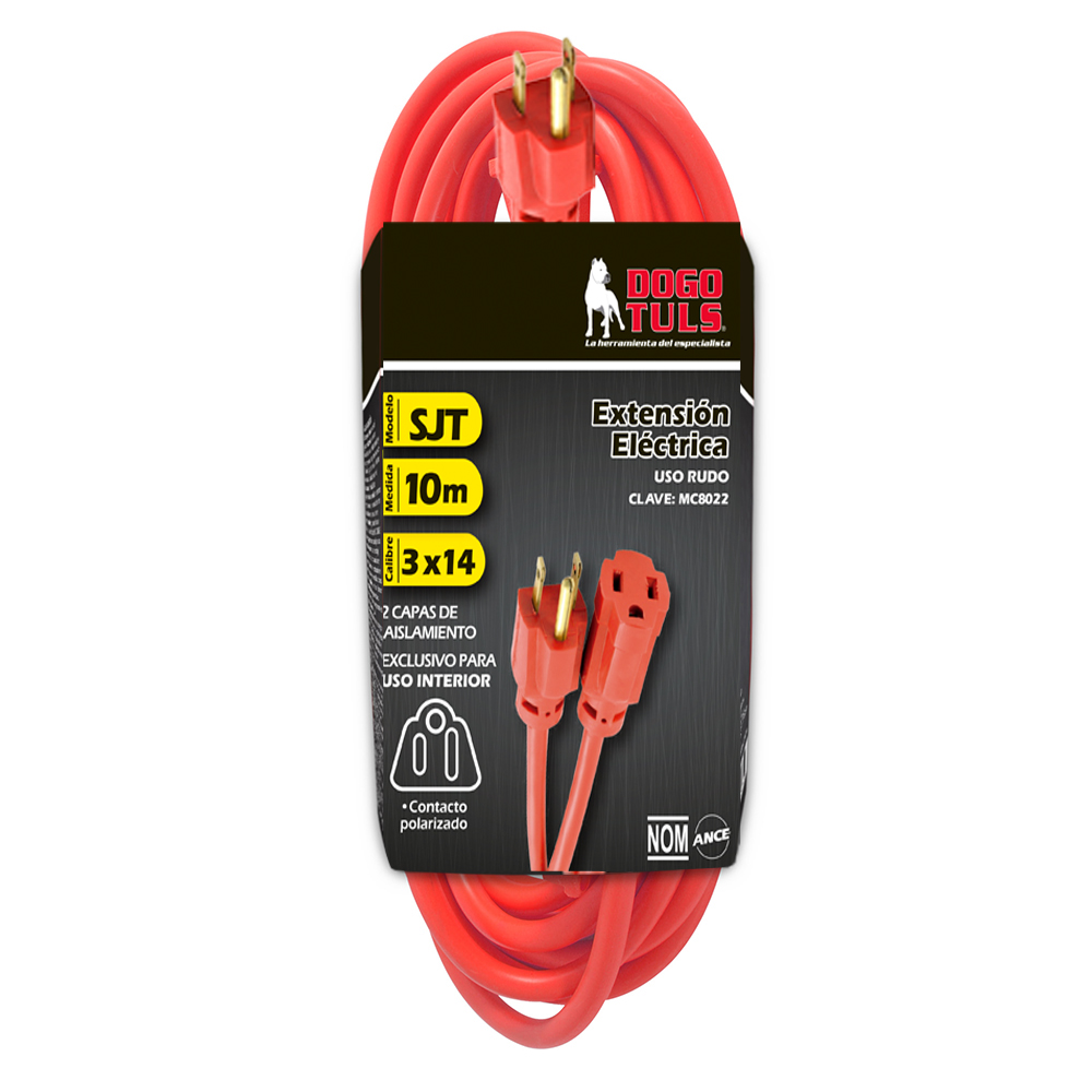 EXTENSION ELECTRICA 3x14 10 MTS USO RUDO