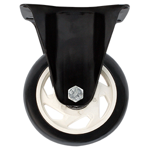 RODAJA DE PVC NEGRO FIJA 4"