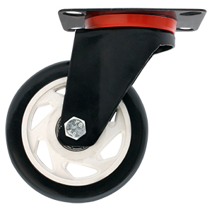RODAJA DE PVC NEGRO GIRATORIA 4"