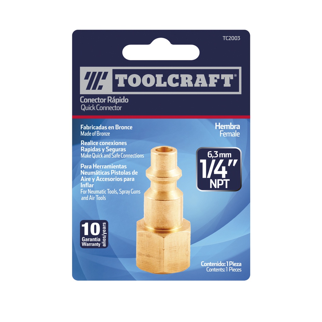 COPLE HEMBRA 1/4"ACERO