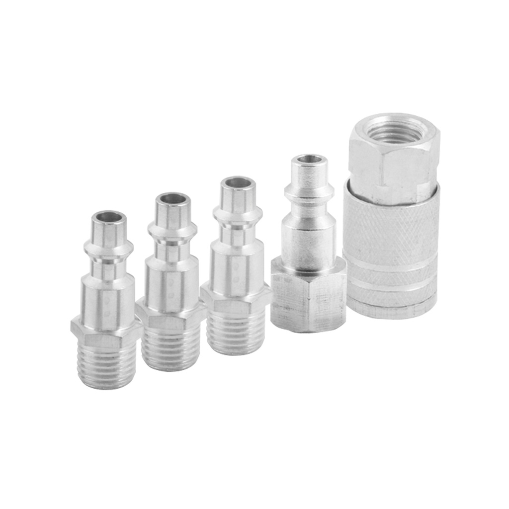 COPLES PARA MANGUERA CROMADO 1/4" JUEGO 5 PIEZAS