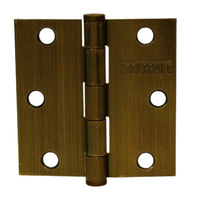 BISAGRA CUADRADA PREMIUM3" X 3" ACERO LATON ANTIGUO