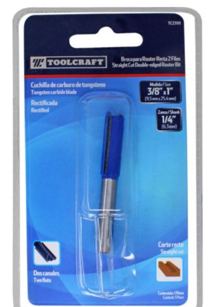 BROCA P/ROUTER RECTA 2 FILOS3/8" X 1"