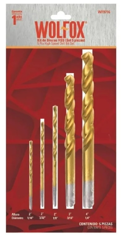BROCAS HSS SET 5 PZS