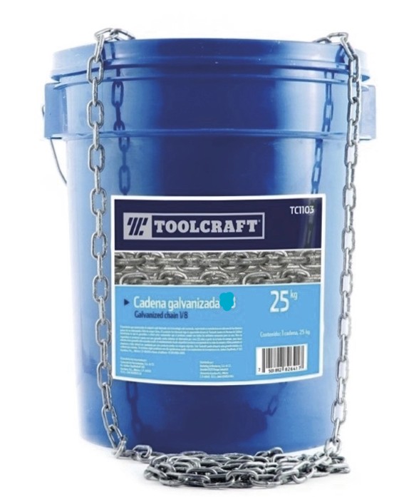 CADENA GALVANIZADA 3/8" CUBETA25 KGS