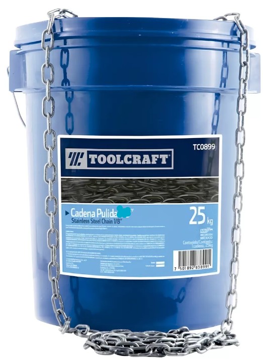 CADENA PULIDA 1/4" CUBETA 25KGS