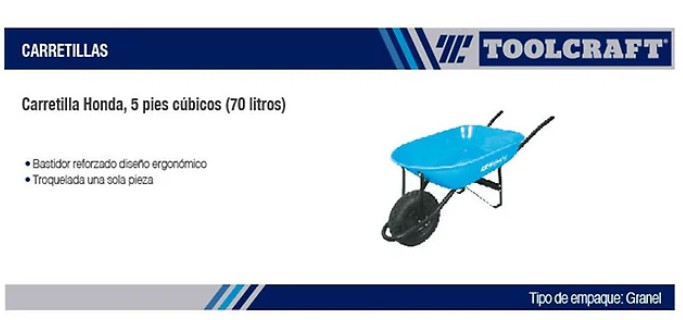 CARRETILLA HONDA 5PIES CUBICOSLLANTA SOLIDA