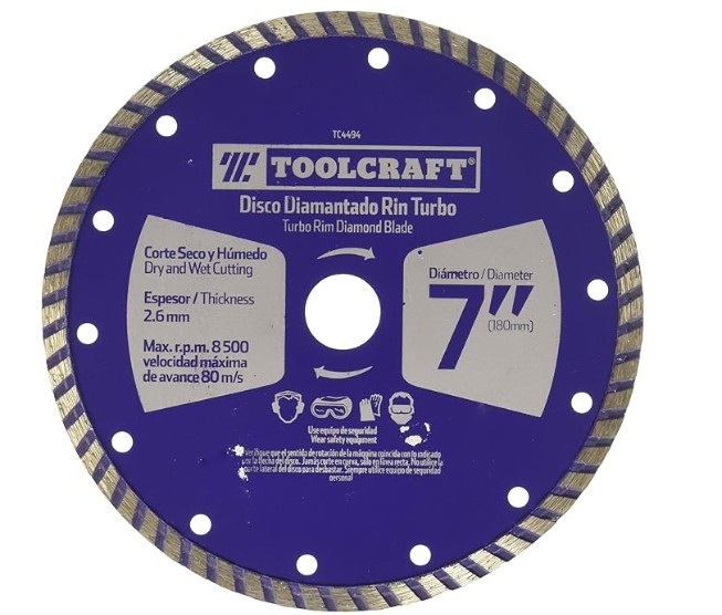 DISCO DIAMANTADO DE CORTE TURBO 7"