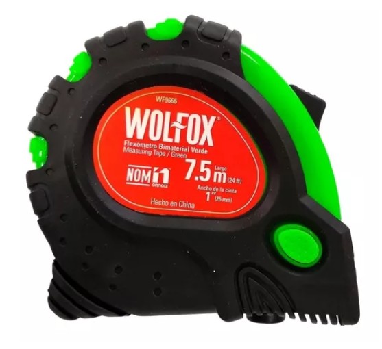 FLEXOMETRO BIMATERIAL VERDE7.5M