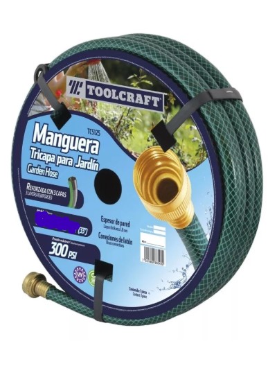 MANGUERA TRICAPA REFORZADA JARDIN 1/2" X 15M CONEXION LATON