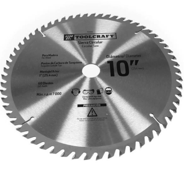 SIERRA CIRCULAR 10" EJE 1" CON60 DIENTES