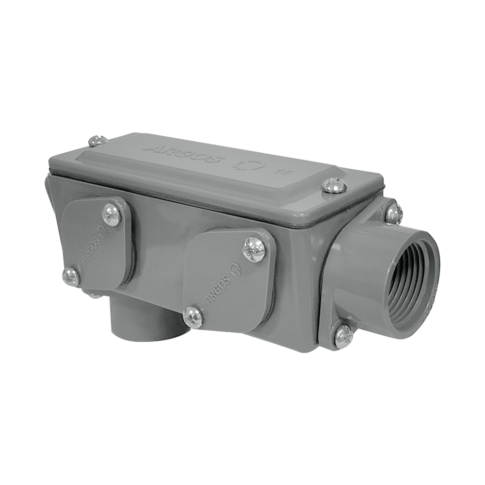 CONDULET MULTIFORMA NO METALICO CON CUERDA 1" GRIS