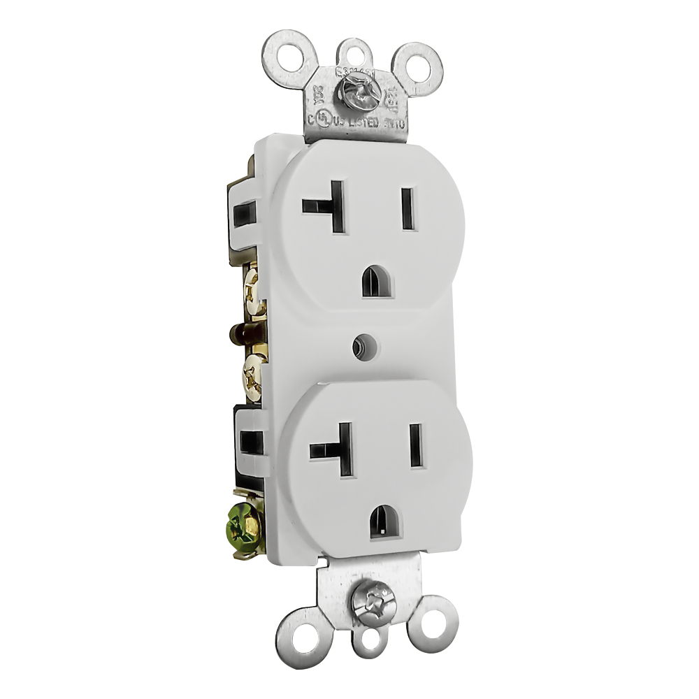CONTACTO DOBLE ATERRIZADO BLANCO 20 AMP 127 VOLTS
