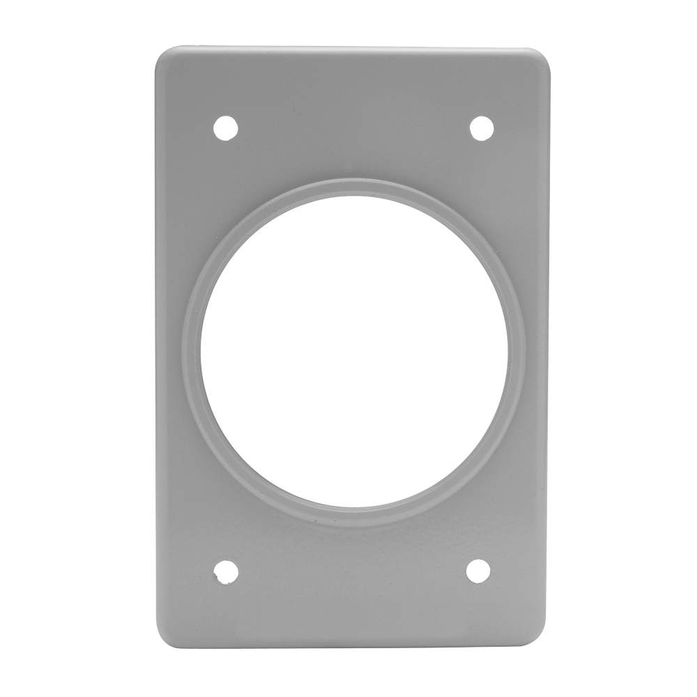 PLACA DE ALUMINIO GRIS PARA RECEPTACULO SENCILLO 35mm