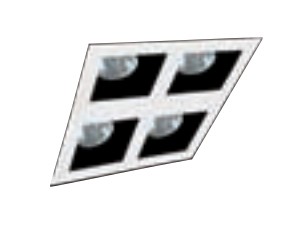 CARCASA CUADRADA DE EMPOTRAR 4 SALIDAS GU10 BLANCO