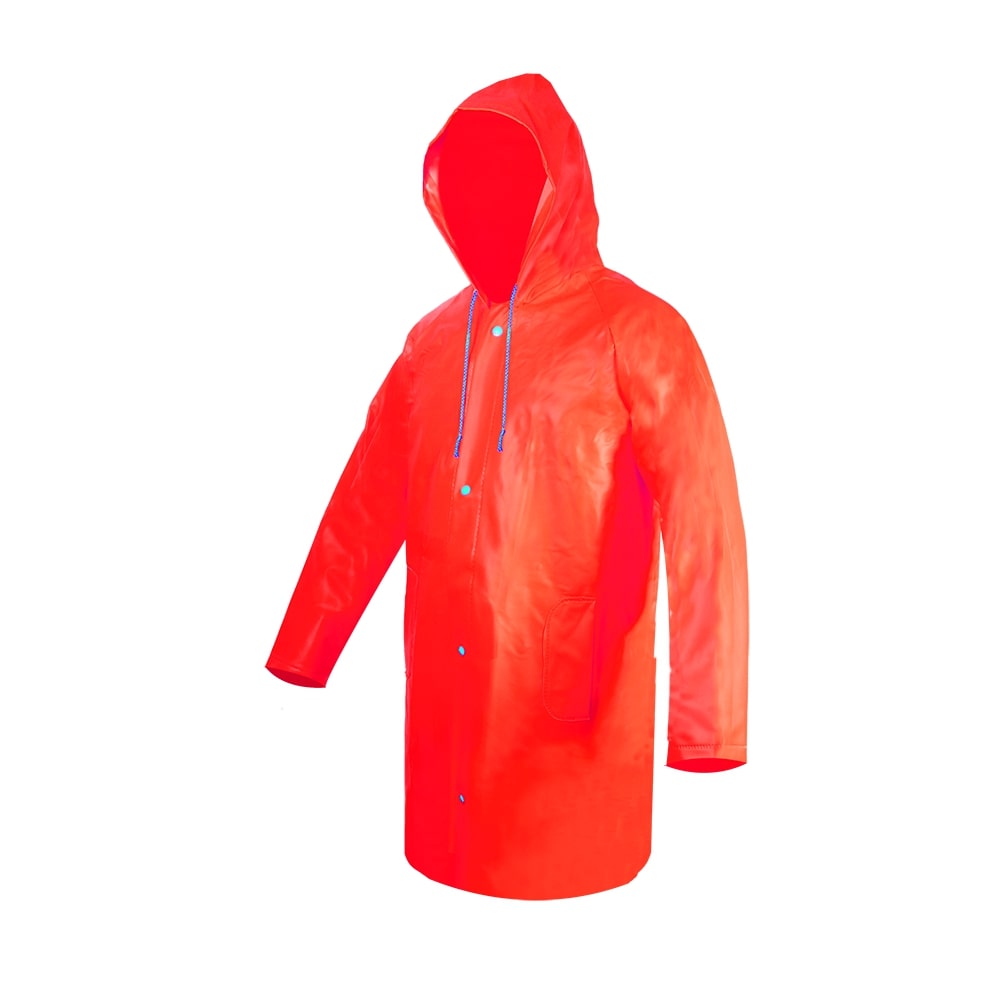 GABARDINA IMPERMEABLE CORTA ECOFRIENDLY HIGH VISIBILITY ANARANJADA TALLA 2XG.