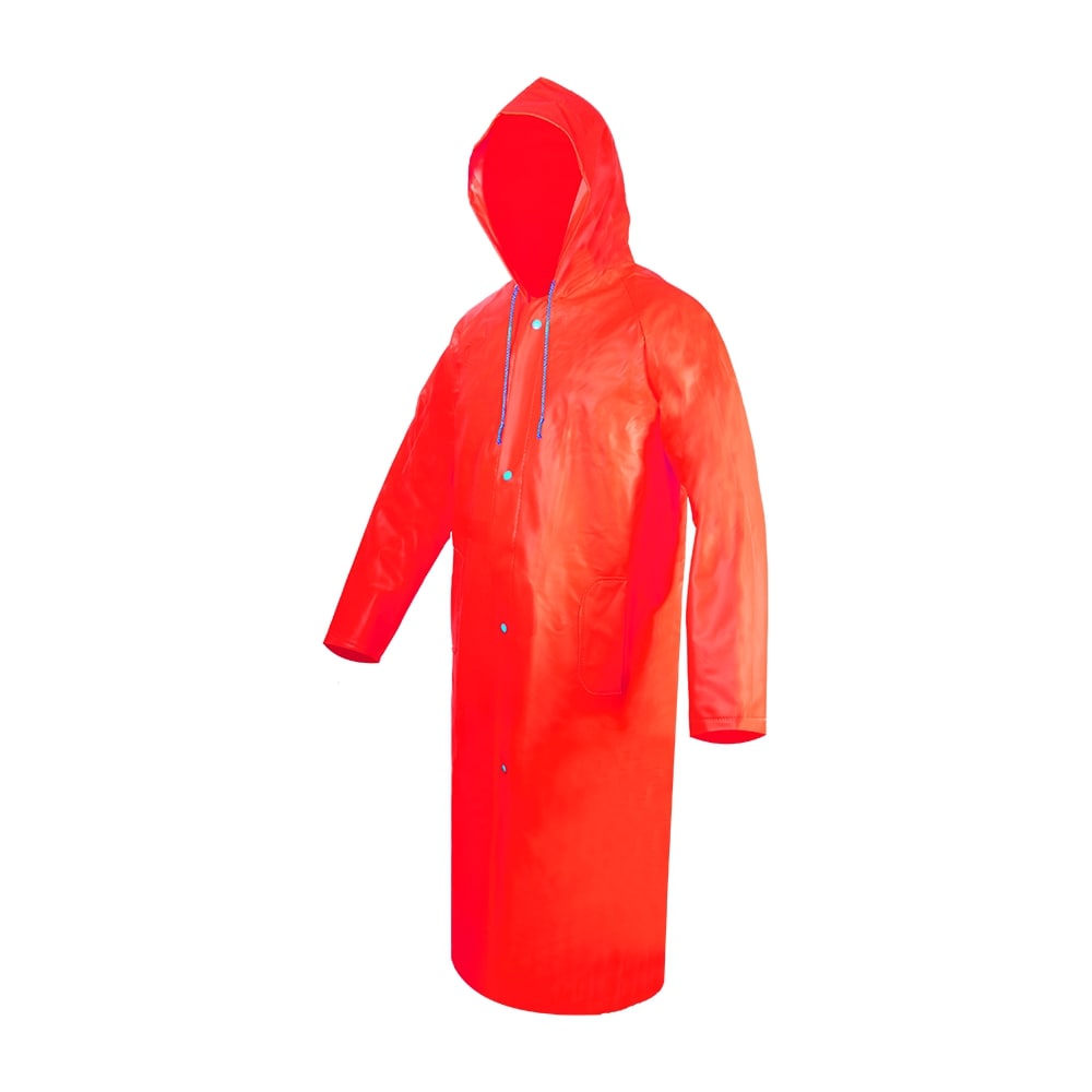 GABARDINA IMPERMEABLE LARGA ECOFRIENDLY HIGH VISIBILITY ANARANJADA TALLA MD.
