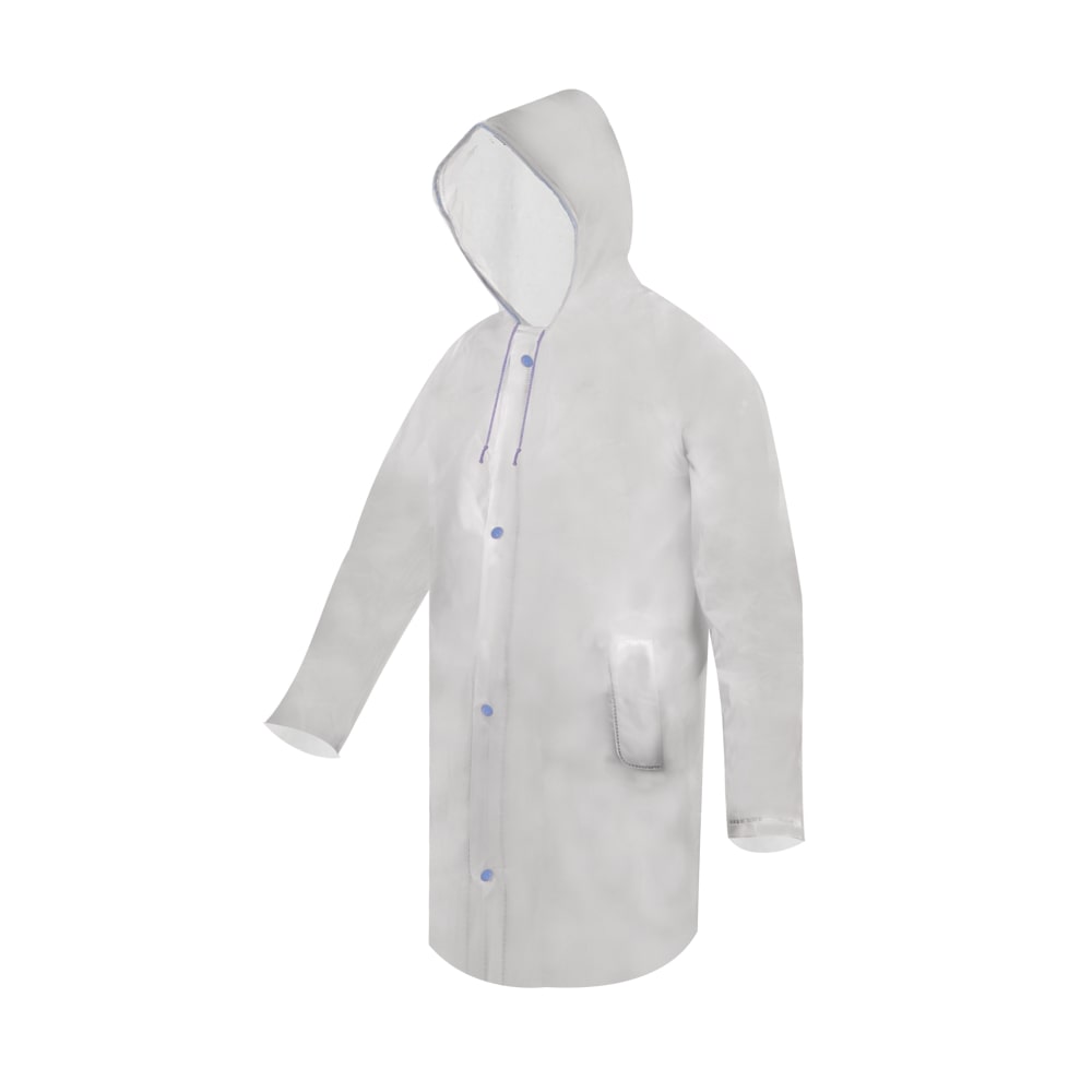 GABARDINA IMPERMEABLE TRANSPARENTE SELLADA CORTA MD.