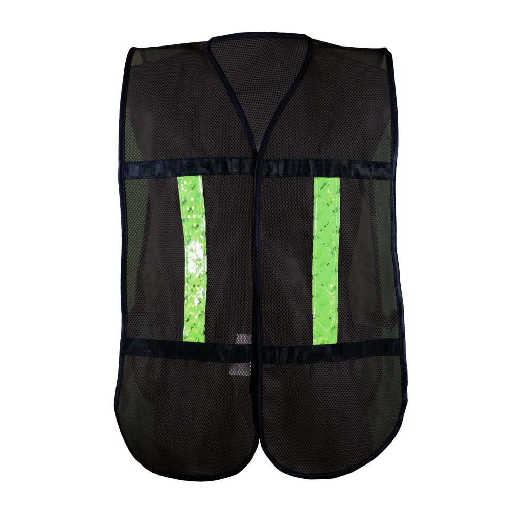 CHALECO ECOFRIENDLY DE MALLA NEGRO, C/REF PLASTICO JYRSA MICRO ESFERAS, BIES NEGRO, UNITALLA