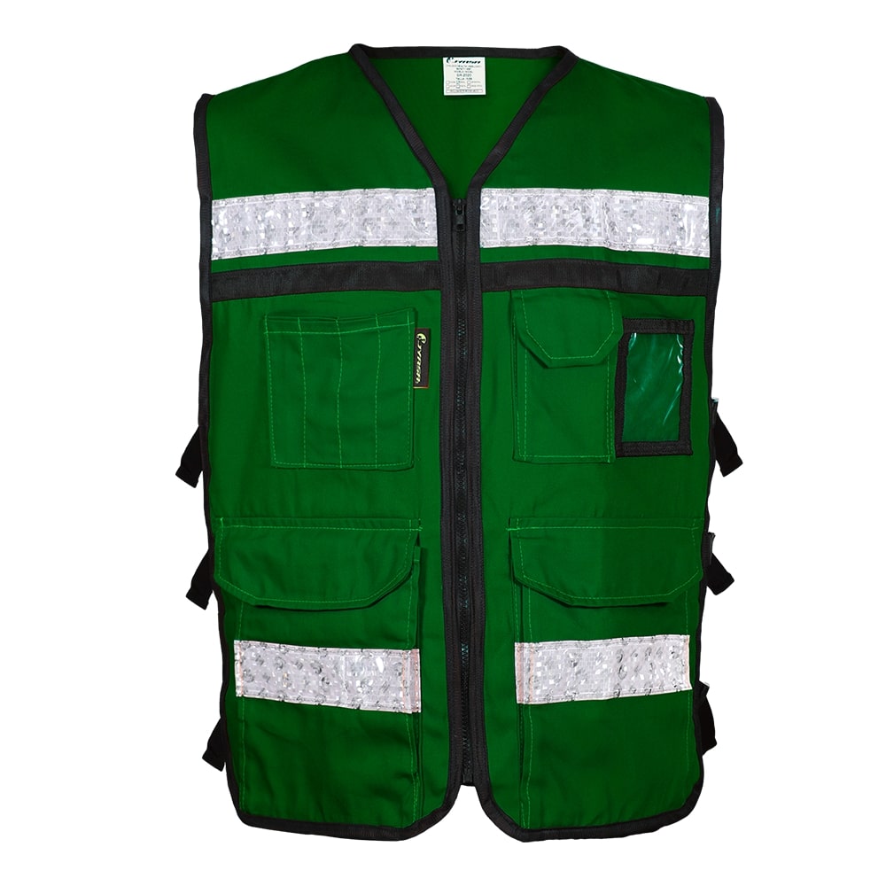 CHALECO VERDE ABIERTO TIPO RESCATISTA DE ALGODON TALLA MD