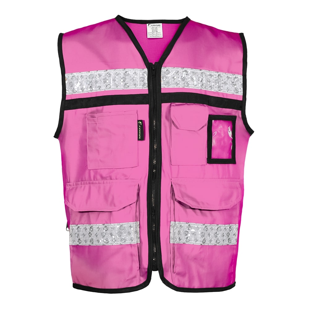CHALECO RESCATISTA CERRADO ROSA 100% ALGODON C/ REF TALLA MD