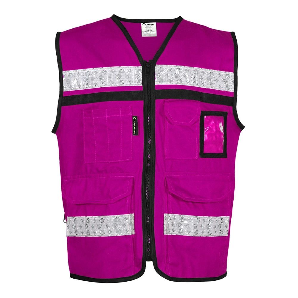 CHALECO RESCATISTA CERRADO MORADO 100% ALGODON C/ REF TALLA 2XG