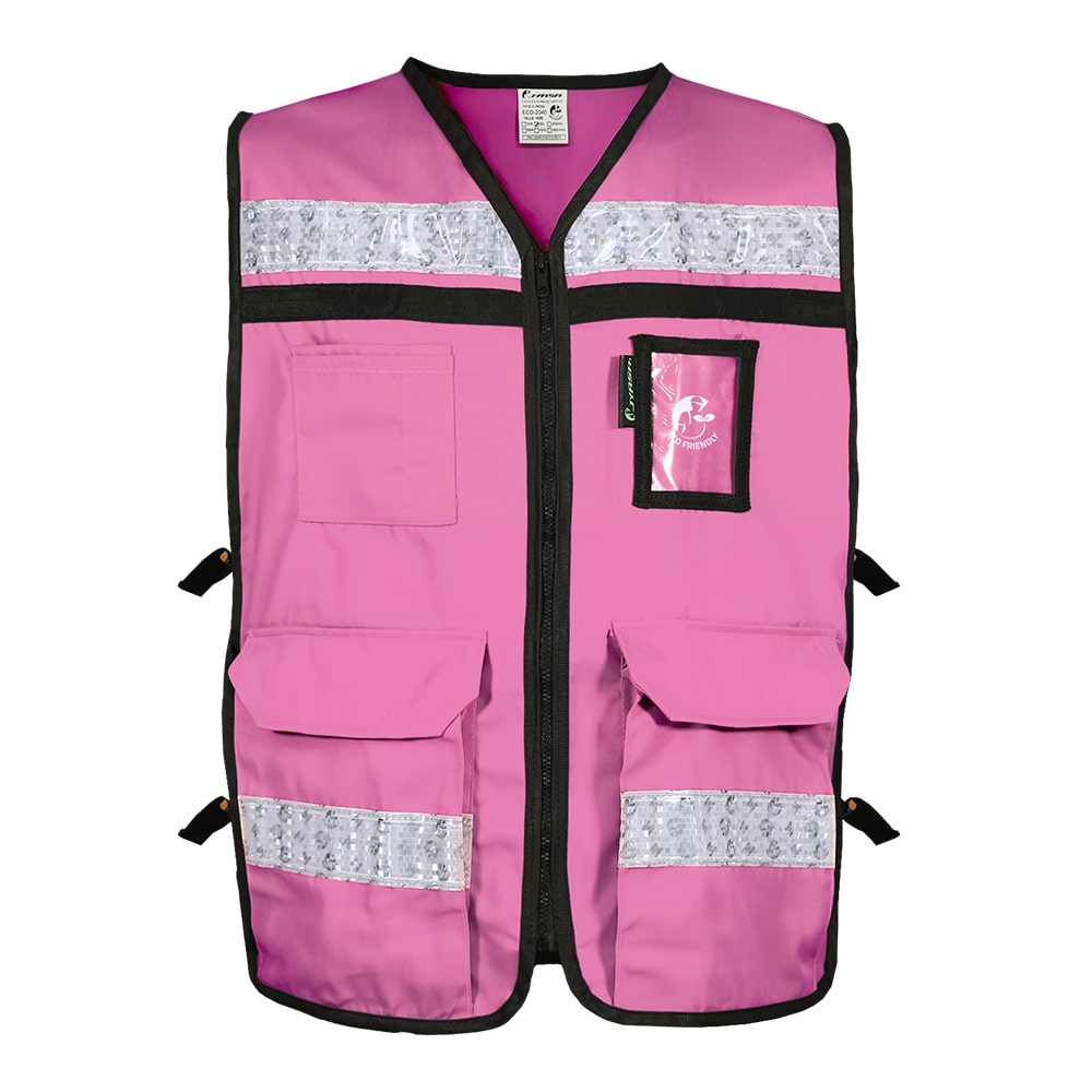 CHALECO RESCATISTA ROSA TALLA 2XG CON REFLEJANTES