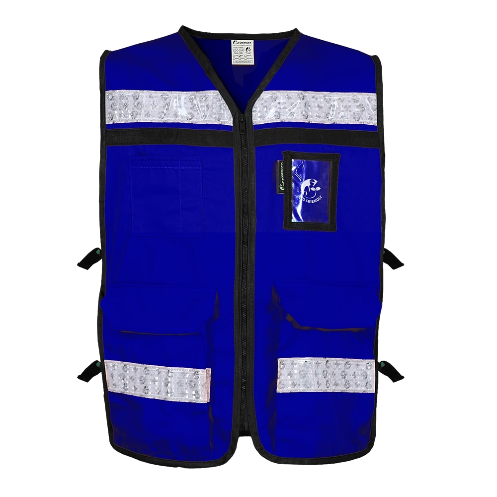 CHALECO LIGERO ABIERTO TIPO RESCATISTA AZUL REY TALLA 2XG