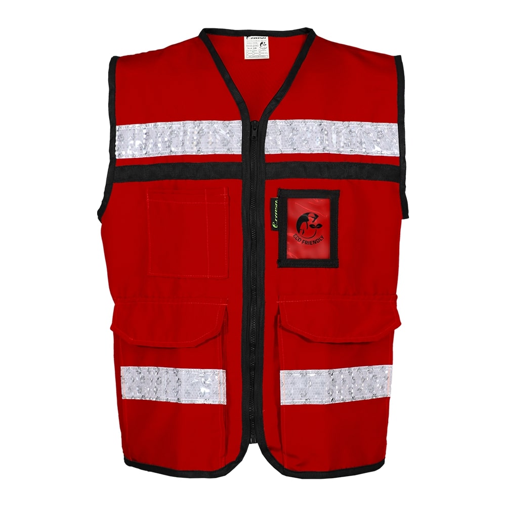 CHALECO ROJO CERRADO  TIPO RESCATISTA LIGERO CLASE II TALLA MD