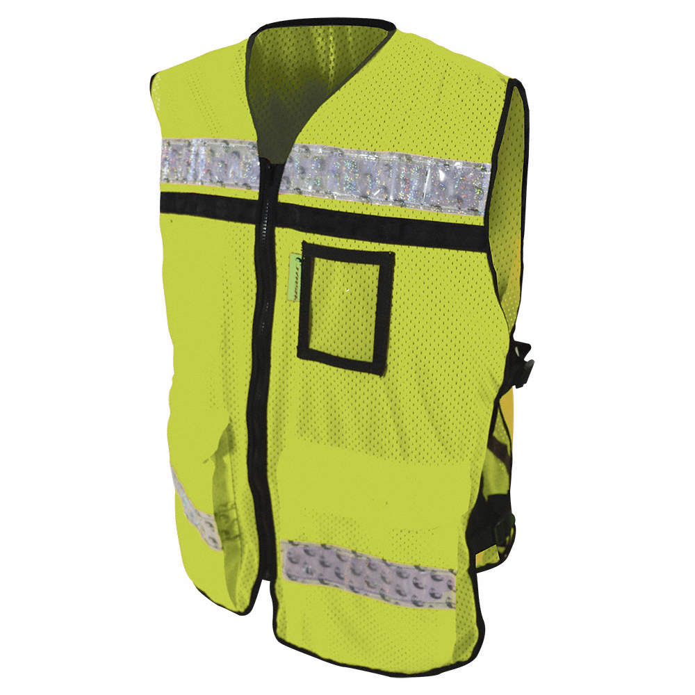 CHALECO ECOFRIENDLY RESCATISTA JERSEY AMARILLO C/REF PLASTICO GRIS DE 2" TALLA MD
