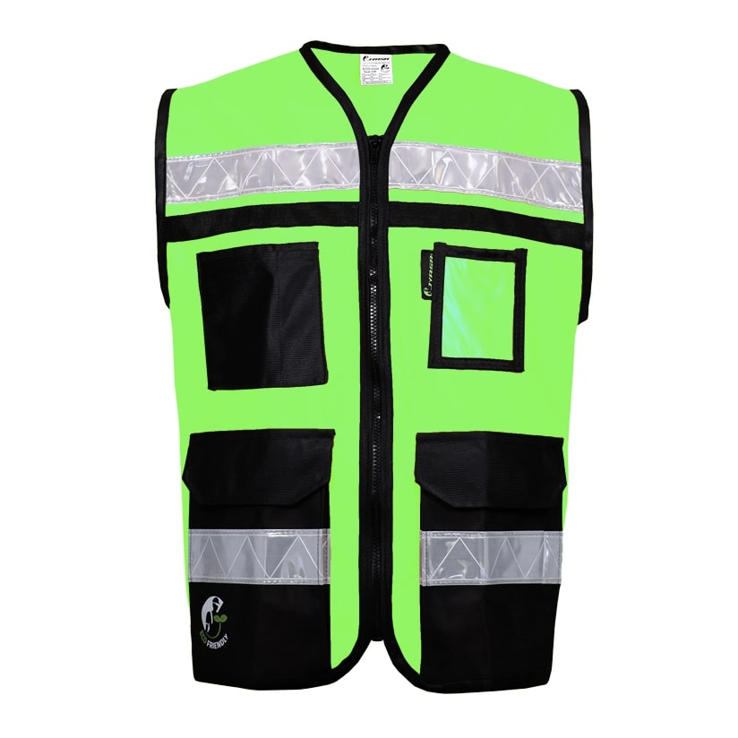 CHALECO ECOFRIENDLY  RESCATISTA CERRADO C/ESPALDA JERSEY VERDE C/REF  TALLA MD