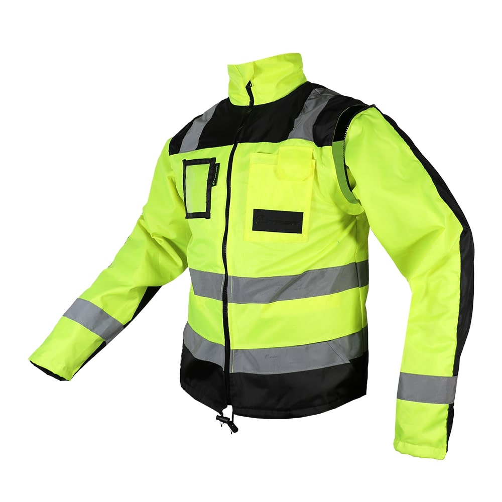 CHAQUETA EJECUTIVA ECOFRIENDLY CON MANGAS DESPRENDIBLES HIGH VISIBILIY AMARILLO/NEGRO T XG